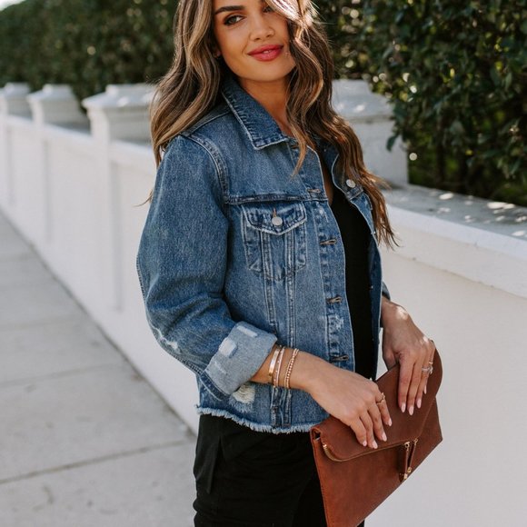Flying Monkey Jackets & Blazers - PRICE DROP 🔥HP! Leah Classic Denim Jacket with Raw Hem